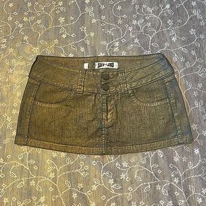 2000’s washed gold brown mini skirt
